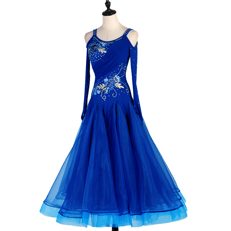 긴 드레스 네이비블루 색상 이미지-S61L5