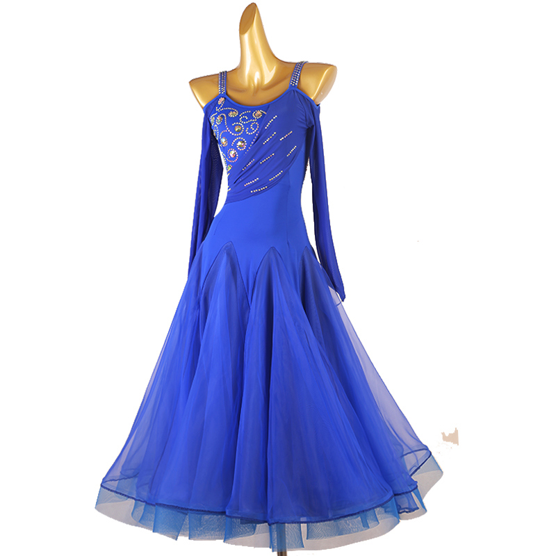 긴 드레스 블루 색상 이미지-S100L4