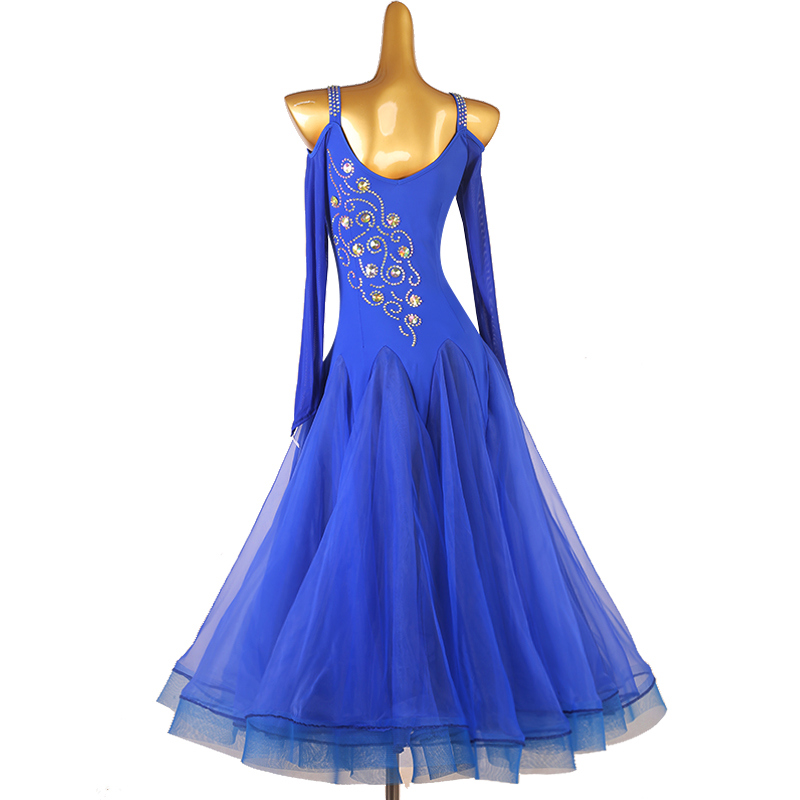 긴 드레스 블루 색상 이미지-S100L6